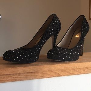 Black gold studs heels